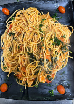 Spaghetti Salmone e Spinaci